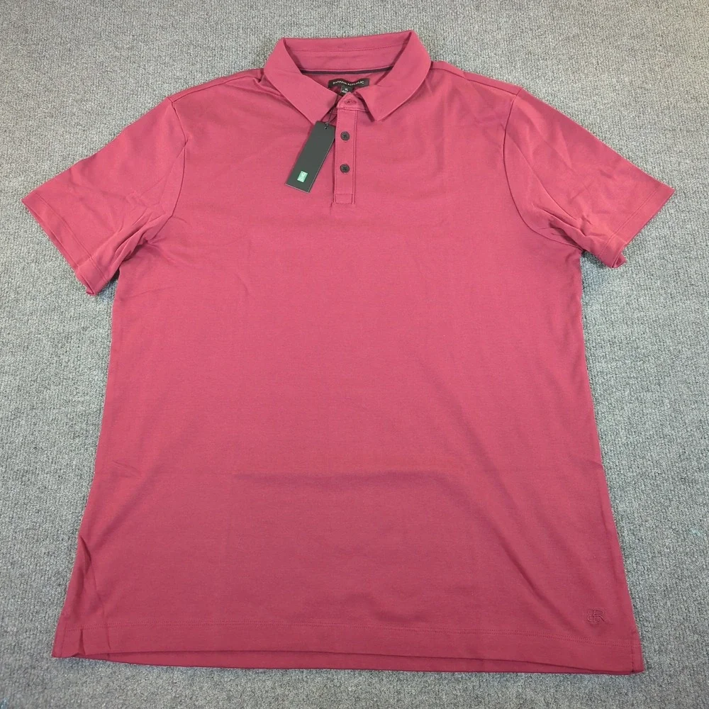 Banana Republic Luxe Touch Performance Polo Mens XL‎ Burgundy Red NEW #2585